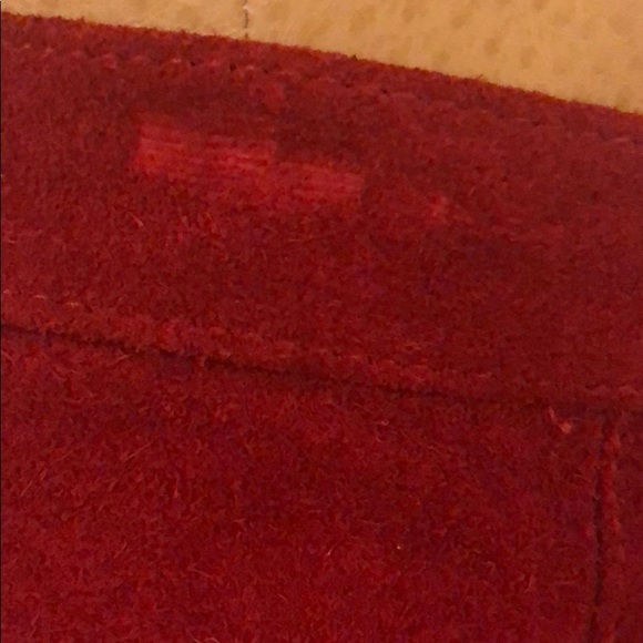 Vintage Red Suede Midi Skirt - Picture 5 of 9